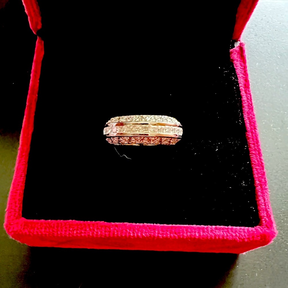 3.60 carat custom designed moissanite eternity band with certification